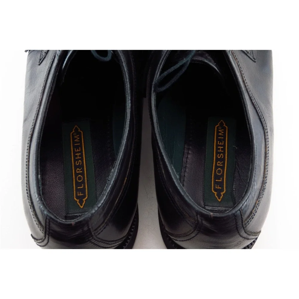 Florsheim Men's Derby Oxford Shoes Size 9.5‎ Black Leather Classic Dress Lace Up